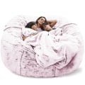 Miniatyrbild 1 av 5: Lazy Sofa Bean Bag konstgjord päls Bean Bag (endast bönor) snow powder 150x75cm