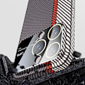 Miniatyrbild 5 av 5: Case i kolfiber för Iphone 15 Pro Max, logotypvy Ultratunt tunt case med linsskydd, kompatibelt med Magsafe Red-Black For iPhone 15 Pro Max