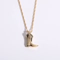 Miniatyrbild 3 av 5: Kristallhalsband Kedja Western Cowboy Boots Halsband Svamp Abstrakt ansikte Kopparpläterad nyckelbenskedja Hip Hop Trend Eklektiska Smycken F