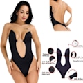 Miniatyrbild 4 av 5: Kvinnor Body Shaper Rygglös bröllopsbody Plunge-bh Bröllopsformkläder underkläder Black S