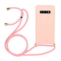 Miniatyrbild 1 av 4: Wheat Straw Material + Tpu Case med snodd för Samsung Galaxy S10 Plus Pink For Samsung Galaxy S10 Plus