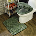 Miniatyrbild 1 av 3: Toalettlocksöverdrag för badrum, mjuk plyschsits Tvättbar toalettlocksöverdrag 39cmx49cm Dark Green