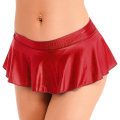 Miniatyrbild 1 av 5: Kvinnors nattklubbsfest Minikjolar Enfärgad pennkjol Elastiskt midjeband Minikjol Casual Glansiga klubbkläder med hög midja Burgundy C XL