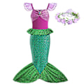 Miniatyrbild 1 av 3: Disney Lilla Sjöjungfrun Ariel Prinsessklänning Barnklänning För Flickor Cosplay Barn Karneval Födelsedagsfestkläder Sjöjungfrudräkt V 7-8T(size 140) 2pcs Mermaid Set2