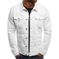 Miniatyrbild 1 av 2: Jeansjacka för män Kort Slim Fit White XL