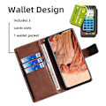 Miniatyrbild 4 av 5: För Xiaomi 13 Ultra Flip phone case Crocodile Texture Pu Läder Skin-touch cover Brown
