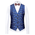 Miniatyrbild 3 av 5: Schan Herr 3-delade kostymer Sjal Lapel Enknapps Smoking Blazer Västbyxor Set För Bröllop Blue S