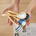 Miniatyrbild 4 av 5: 4-delad keramisk soppsked Set Vintage keramisk rissked Vev Ramen soppsked målat mönster null none