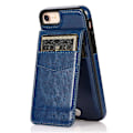 Miniatyrbild 3 av 5: För Iphone 7 / 8 / Se (2020) / Se (2022) Korthållare Phone case Kickstand Pu Läder + Tpu cover Dark Blue