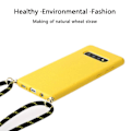 Miniatyrbild 2 av 4: Wheat Straw Material + Tpu Case med snodd för Samsung Galaxy S10 Plus Yellow For Samsung Galaxy S10 Plus