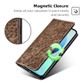 Miniatyrbild 4 av 5: Texturerat cover för Xiaomi Redmi Note 12 Turbo / Poco F5 5g Rfid blockerande plånbok Magnetisk läder Flip Stand Case Brown