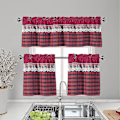 Miniatyrbild 1 av 5: Köksgardiner Dekor Fönstergardin Lyx Cafe Valance Topper Draperier Wine Red 74cmx61cm