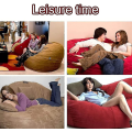 Miniatyrbild 5 av 5: Lazy Sofa Bean Bag konstgjord päls Bean Bag (endast bönor) Claret 180x90cm