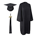 Miniatyrbild 2 av 2: Studentklänning och cap med set för vuxna 2023 48 Black