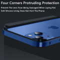 Miniatyrbild 4 av 5: Aluminiumram Metall stötfångare Case Kompatibel Iphone 15 Pro Max/15 Pro/15 Plus med upphöjd kantskydd Blue iPhone 15 Pro