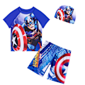 Miniatyrbild 1 av 3: Split 22 Captain America - delat baddräkt för pojkar 3XL-135-145cm