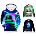 Miniatyrbild 1 av 2: Kids Marshmello Neon Dj 3d-tryckta Hoodies Sweatshirt Coat Pullover Green 160cm (9-10Years)