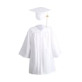 Miniatyrbild 1 av 5: 1 set examensdragklänning med hatt Polyester akademisk klänning för barn White XL