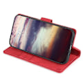Miniatyrbild 3 av 5: För Xiaomi 13 Ultra Flip phone case Crocodile Texture Pu Läder Skin-touch cover Red