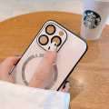 Miniatyrbild 4 av 5: Magnetiskt Magsafe- case kompatibelt med Iphone 15 Pro Max, Gradient Färg Glas anti-scratch cover med kameralinsskydd Black For iPhone 15 Pro Max