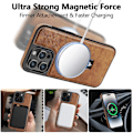 Miniatyrbild 2 av 5: Magsafe- case kompatibelt med Iphone 15 Pro Max, Pu-läder stötsäkert cover med stöd Brown For iPhone 15 Pro Max