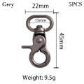 Pikkukuva 1 / 10: 5 kpl Irrotettavat Snap Hook Trigger Clips GREY 15MM - varastossa Grey 15mm