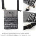 Pikkukuva 6 / 6: Tilava matkapuhelinlaukku Wallet Canvas Pienet Crossbody laukut - laadukkaita P-black and Gray