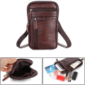 Miniatyrbild 3 av 11: Herrväska Lädermodetelefonväska Bältesväska Crossbody Midja P - stock brown One-size