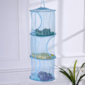 Pikkukuva 7 / 10: Riippuva säilytyspussi 3 Tier Mesh Net Kids Bathroom Organizer - korkealaatuinen Blue