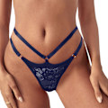 Miniatyrbild 1 av 6: Kvinnors sexiga G-String Spetstrosor Trosor Underkläder åghöjd - spot sales dark blue L