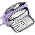 Pikkukuva 1 / 5: Suuri penaalikotelo Case Pouch Makeup Kosmetiikkalaukut Järjestäjä - varastossa Lila 21x11.5cm