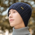 Miniatyrbild 7 av 10: Fleece Warm Stickad Hat Manschettstickad Beanie MÖRKGRÅ - on stock dark grey