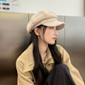 Pikkukuva 6 / 10: Kahdeksankulmainen Basker Hat Newsboy Hat KHAKI - korkea laatu khaki