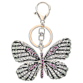 Miniatyrbild 1 av 4: Söt fjärilsform nyckelring Kristall strass glittrande bilnyckelringar Handväska Charm hängsmycke För kvinnor Flickor Presenter - spot sales Fuchsia