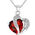 Pikkukuva 1 / 10: Kaulakoru Heart Birthstone RED - spot-myynti red