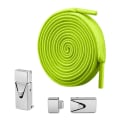 Miniatyrbild 1 av 10: Press Lock Skosnören Quick No Tie Skosnören FLUORESCENT GRÖN - stock fluorescent green