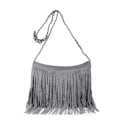Miniatyrbild 5 av 5: Boho Hippie Fringed Tofs Mocka Shoulder Messenger X Body Handväskor Plånböcker - Grå - high quality