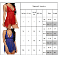 Pikkukuva 4 / 4: Naiset Sexy Nightwear Mesh V kaula läpinäkyvä minimekko Alusvaatteet - varastossa red L