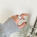 Pikkukuva 4 / 10: Double Dandelion Kaiverretut Kirjaimet Meditaatio Spinner Ring - Stock 12