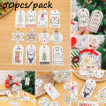 Pikkukuva 9 / 10: 50 kpl Xmas Hanging Kraft Paper Ornaments Christmas Tree Tag G - varastossa