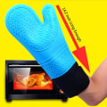 Miniatyrbild 8 av 11: Halkfria ugnsvantar Matlagningssilikonhandskar - stock Red A pair-A pair