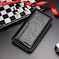 Miniatyrbild 1 av 5: Plånbok i äkta läder Lång plånbok för män Myntficka/pass/korthållare - spot sales litchi style-black