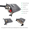 Pikkukuva 5 / 6: Tilava matkapuhelinlaukku Wallet Canvas Pienet Crossbody laukut - laadukkaita P-black and Gray