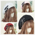 Pikkukuva 4 / 10: Gothic Punk Beret Lolita Beret Hat WINE RED - korkea laatu