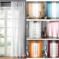 Miniatyrbild 2 av 10: Skira Voile Gardiner Fönster Tyll Draperi LILA - high quality purple