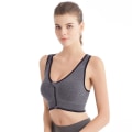 Miniatyrbild 1 av 10: Dragkedja Sport BH Plus Size öpning Yoga Fitness GRÅ - on stock grey L