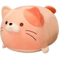 Miniatyrbild 1 av 3: Xishao 19,7 tum söt katt plysch kudde fylld squishy djur cylindrisk kroppskudde, supermjuk fet katt Knubbig kattunge Sov Kawaii - spot sales Pink 19.7"