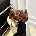 Pikkukuva 4 / 10: Niitti olkalaukku Crossbody laukku BROWN - spot ale Brown