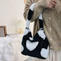 Miniatyrbild 9 av 10: Fluffig axelväska Shoppingväska - stock brown heart