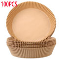 Pikkukuva 2 / 8: 100 PCS Air Fryer Liners engångspapper pergament ångbåt nature - spot försäljning 100PCS White